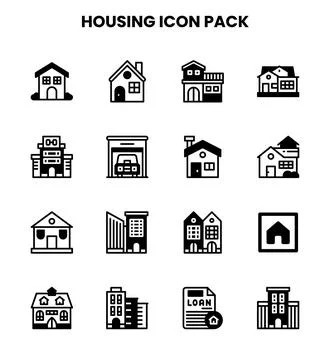 Housing DuoTone Vector Icons Pack Stock Illustration