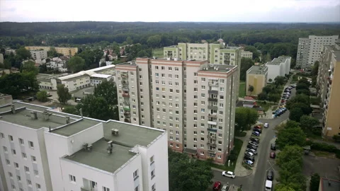 Housing estate with a forest background Stock Footage 220880464