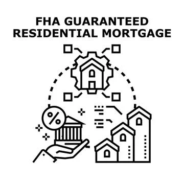 Housing financing support receiving home ownership guarantee Stock Illustration