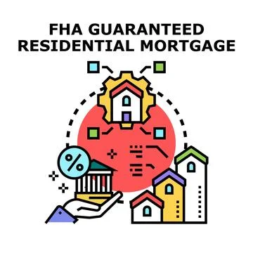 Housing financing support receiving home ownership guarantee Stock Illustration