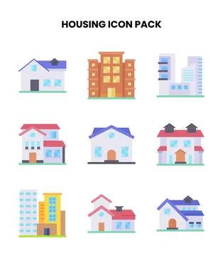 Housing Flat Icons Pack Illustration