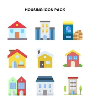 Housing Flat UI Icons Pack イラスト素材