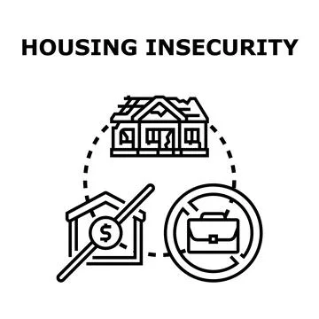 Housing insecurity concept with damaged building and financial struggles Ilustración de archivo
