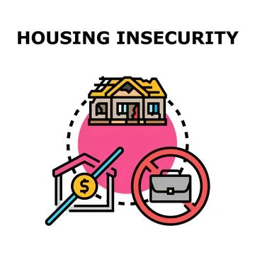 Housing insecurity concept with damaged building and financial struggles Ilustración de archivo