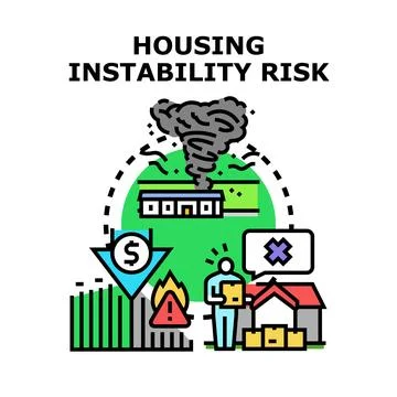 Housing instability risk predicting future living challenges and economic p.. Stock Illustration
