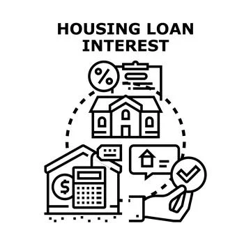Housing loan interest rate calculation and approval concept Stock Illustration