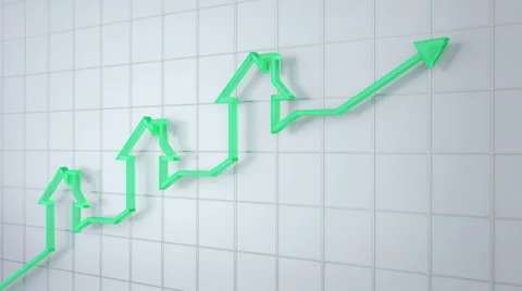 Housing price up, with alpha matte. Video stock 42725174