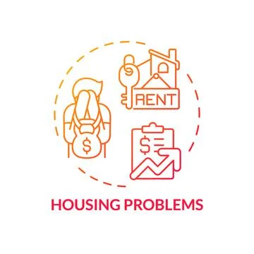 Housing problems red gradient concept icon Stock Illustration