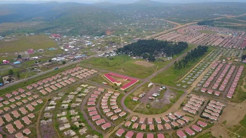 Housing program from above, Kintele, Brazzaville, Congo Stock-Footage 128736770
