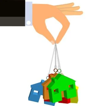 Housing units suspended on strings (Vector) Stock Illustration