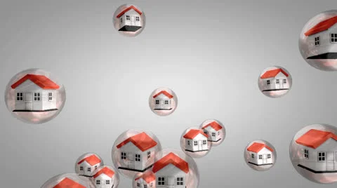 Housing value bubble concept animation. With alpha matte. Stock Footage 23930016