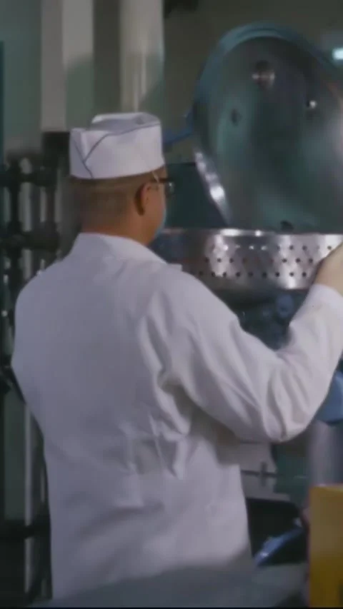HOUSTON - 1966 - NASA technicians use a small crane and hook to lower Stock Footage 342804458