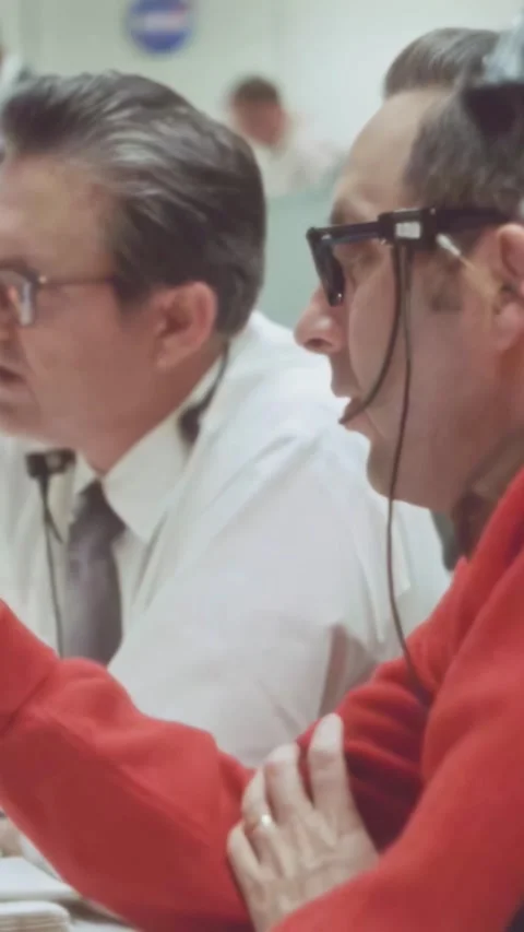 HOUSTON - 1970 - Computers are used by aerospace engineers and flight directors Stock Footage 340301270