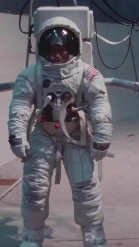 HOUSTON - 1970 - NASA technicians adjust the Apollo Lunar Surface Experiment Stock Footage 340302076