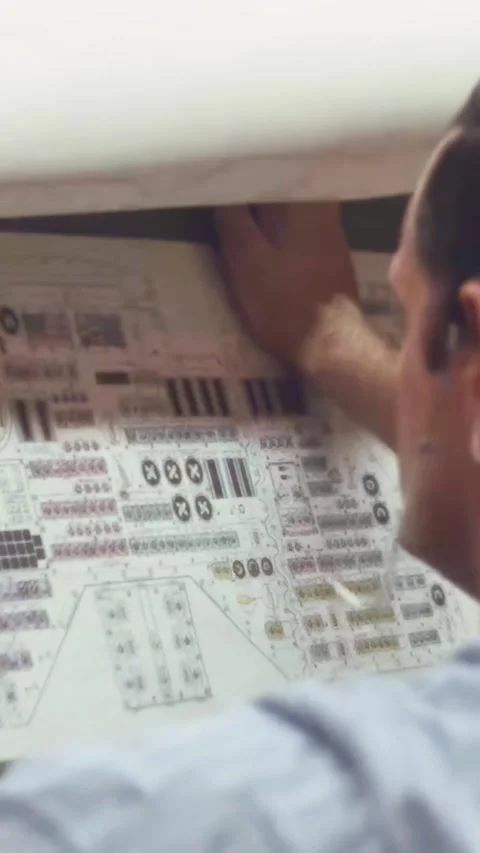 HOUSTON - 1971 - An aerospace engineer in NASA's Mission Operations Control Room Stock Footage 340301890