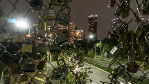 Houston Bridge Hyper Lapse in 4K Stock Footage 83930741