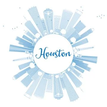Houston circle cloud outline Ilustración de archivo