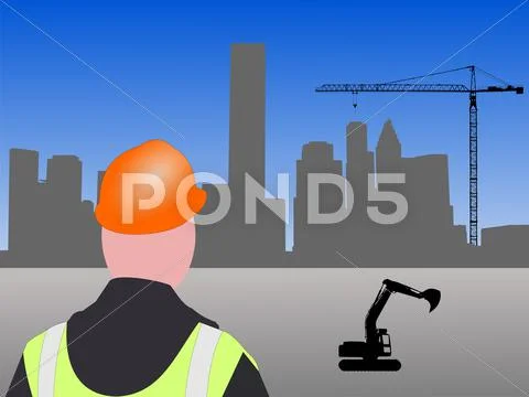 Houston construction site Stock Illustration