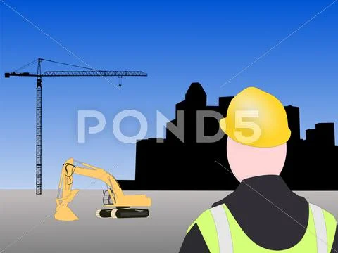 Houston construction worker Stock Illustration