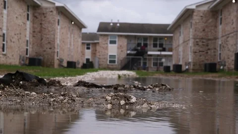 Houston Flooded Apartment Complex Stock-Footage 89287637
