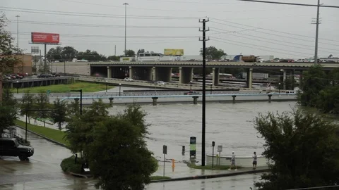 Houston Flooding I10 Stock Footage 127110409