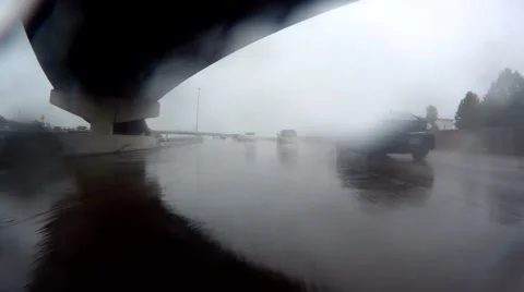 Houston freeway raining Stock Footage 67512139