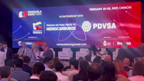 Houston holds energy event to explore opportunities between the US and Venezuela Stock Footage 342755899