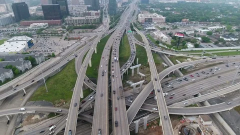 Houston interstate drone Vídeos de archivo 106358141