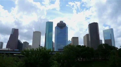 Houston Skyline Time Lapse 스톡 동영상 24854994