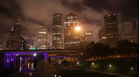 Houston Skyline Timelapse Stock Footage 49477183