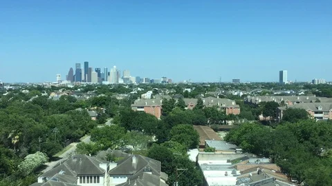Houston Texas skyline during a clear day Stock Footage