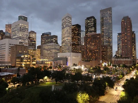 Houston Texas skyline Stock Footage 77544376