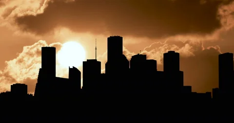 Houston Timelapse Cloudy Sunset Time Lapse Stock Footage 148316142