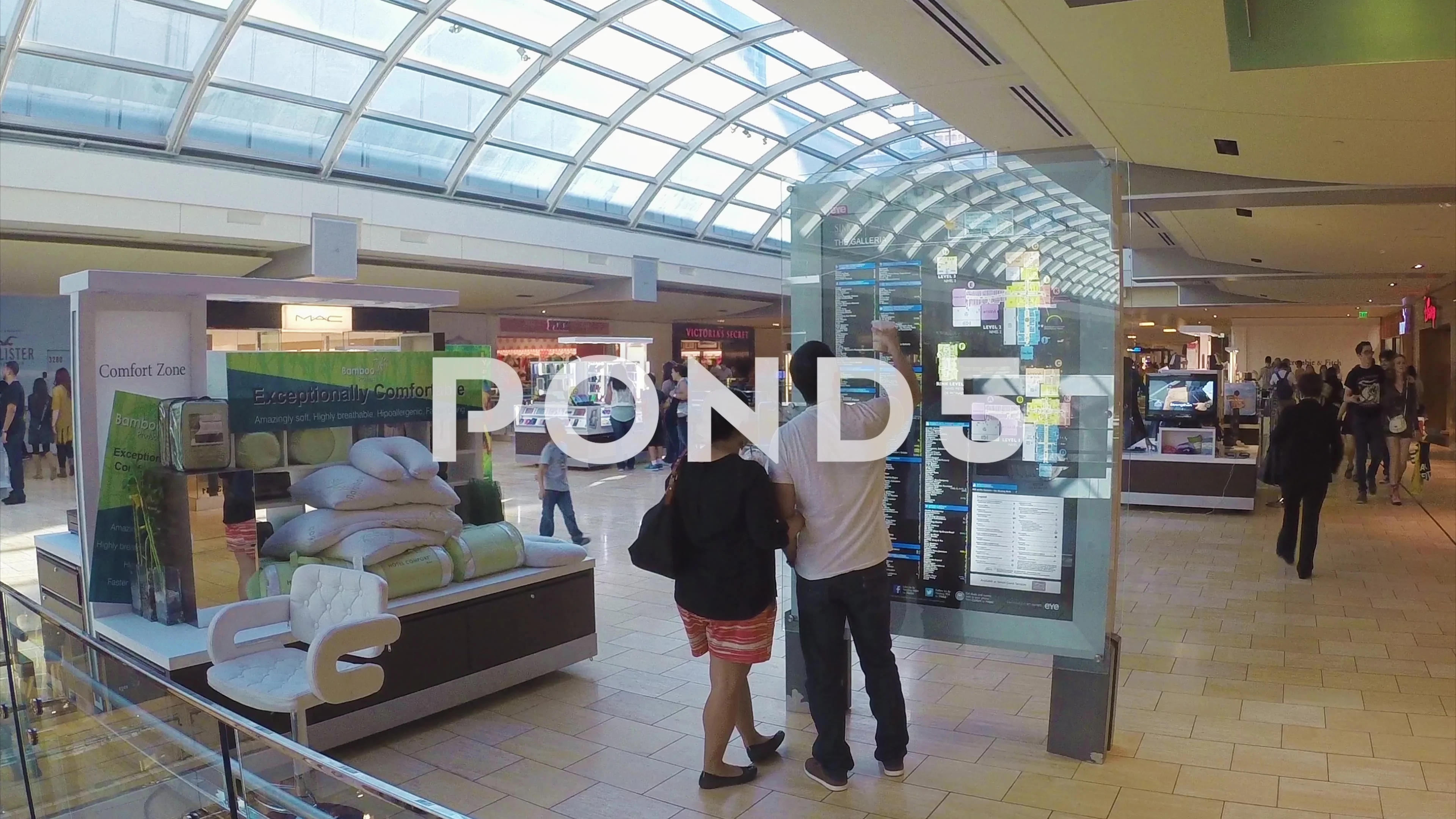 Galleria Mall food court 4k motion video, Stock Video