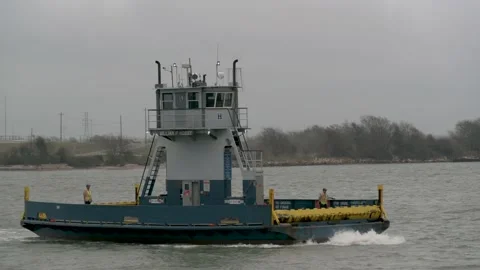 Houston, TX, US - March 6, 2022: The William P Hobby Lynchburg Ferry. Stock-Footage 171546674