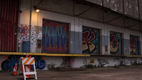Houston Warehouse Graffiti Stock Footage 89287667