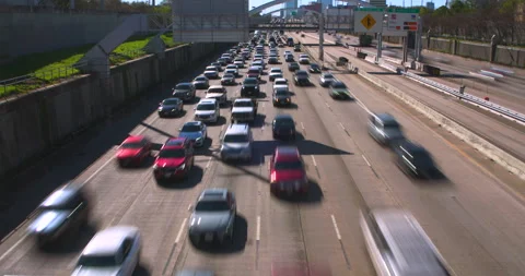 Houston’s Southwest Freeway Rush Hour Timelapse – Heavy Traffic Stock Footage 303681017