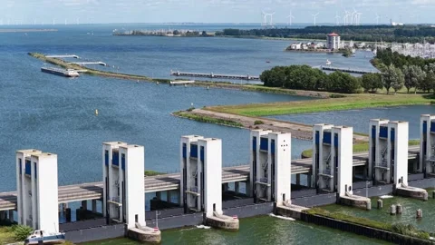 The Houtrib Locks Netherlands Video stock 320183190