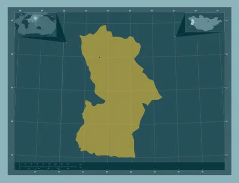 Hovd, Mongolia. Solid color shape. Locations of major cities of the region 스톡 일러스트