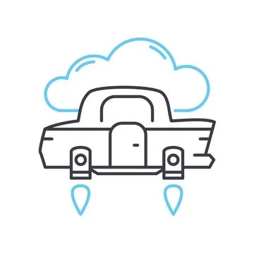 Hover car line icon, outline symbol, vector illustration, concept sign Stock Illustration