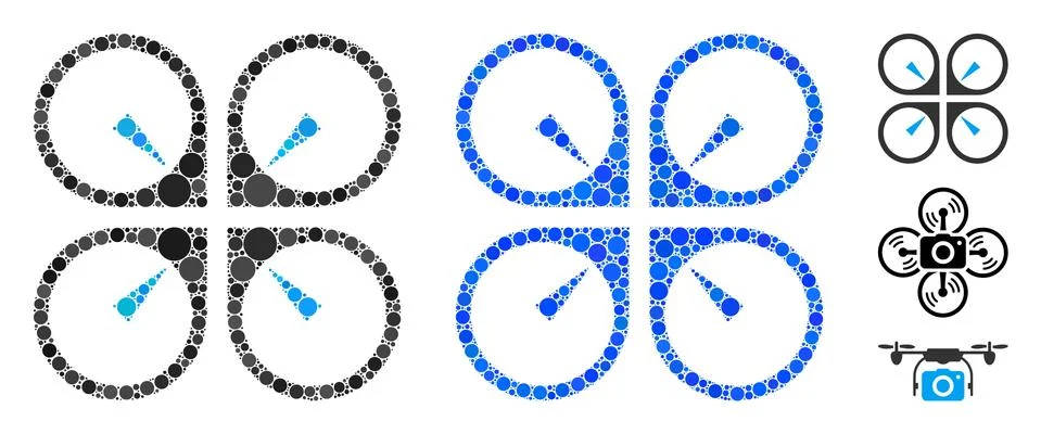 Hover Drone Composition Icon of Circles Stock Illustration