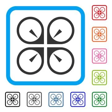 Hover Drone Framed Icon Stock Illustration