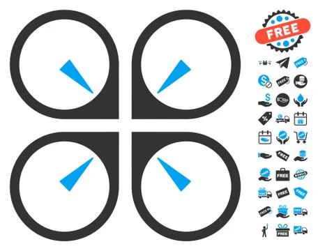 Hover Drone Icon With Free Bonus Stock Illustration
