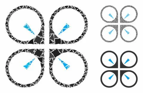 Hover drone Mosaic Icon of Irregular Parts Stock Illustration