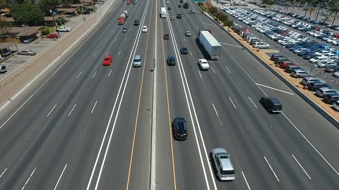 Hover Over Freeway Stock-Footage 93253249