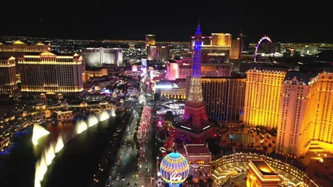 Hover over Vegas Strip Stock Footage 243468457