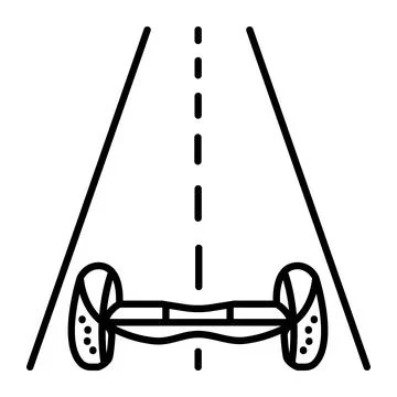 Hoverboard black line icon Stock Illustration