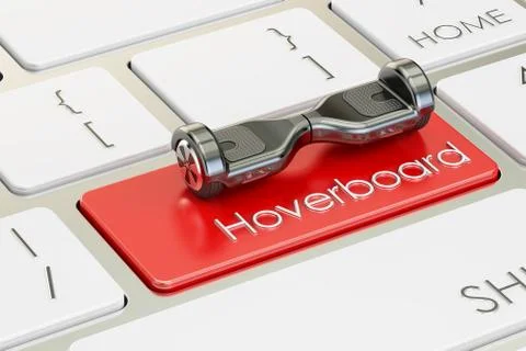 Hoverboard button on computer keyboard 3D rendering Stock Illustration