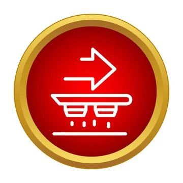 Hoverboard icon line art advancing forward concept Stock Illustration
