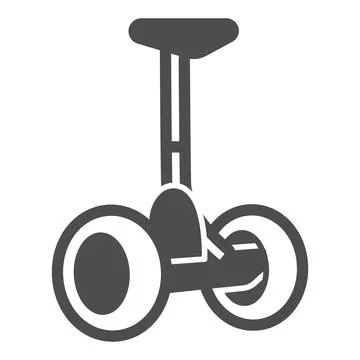 Hoverboard solid icon, electric transport concept, gyroscooter with handle Illustration